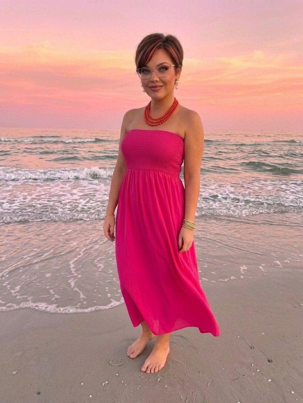 Maxi dress pink 1x